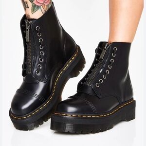 Dr. Marten’s Sinclair Smooth Leather Platform Boots, Black US6 UK4 RARE